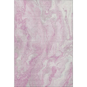 HomeRoots 5' X 8' Pink and Ivory Abstract Area Rug - Washable, UV-Protected, Durable for Busy Homes & Kids 697802