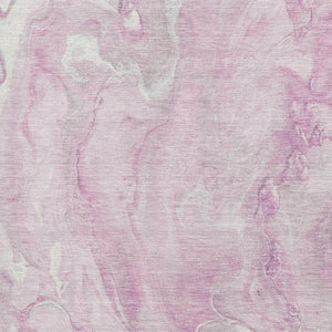 HomeRoots 8' X 10' Pink and Ivory Abstract Washable Area Rug - Stylish, Durable, UV-Protected for Modern Homes 697804