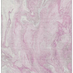 HomeRoots 10' Pink and Ivory Abstract Washable Area Rug – UV Protected, Stain-Resistant, Modern Design 697806