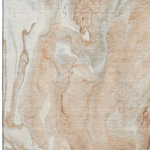 HomeRoots 8' X 10' Salmon Gray and Ivory Abstract Area Rug - Washable, Durable, UV-Protected for Modern Spaces 697810