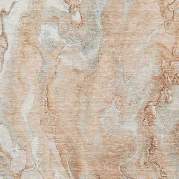 HomeRoots 9' X 12' Salmon Gray and Ivory Abstract Area Rug - Washable, Stain-Resistant, UV Protected Style for Homes 697811