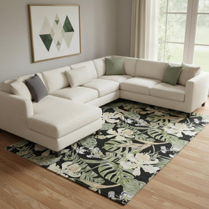 HomeRoots 8' X 10' Washable Floral Area Rug with UV Protection – Durable, Stylish, and Perfect for Busy Homes! 697822