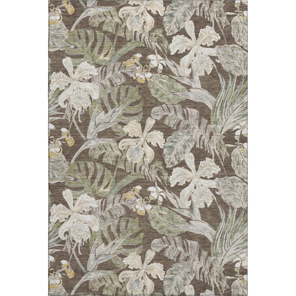 HomeRoots 8' X 10' Floral Washable Area Rug with UV Protection - Durable, Stylish, and Easy-Care for Your Home! 697828