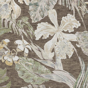 HomeRoots 8' X 10' Floral Washable Area Rug with UV Protection - Durable, Stylish, and Easy-Care for Your Home! 697828