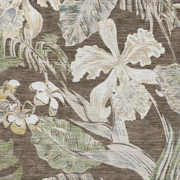 HomeRoots 8' X 10' Floral Washable Area Rug with UV Protection - Durable, Stylish, and Easy-Care for Your Home! 697828