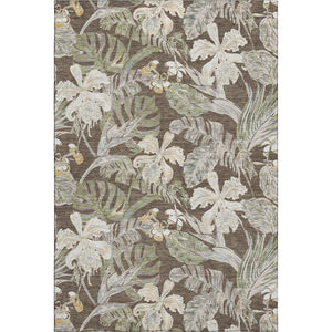 HomeRoots 9' X 12' Floral Washable Area Rug - Durable, Stain Resistant, UV Protected for Homes with Kids & Pets 697829