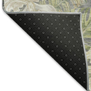 HomeRoots 9' X 12' Floral Area Rug in Gray Green Beige – Washable, UV Protected, Durable & Stylish Design! 697835