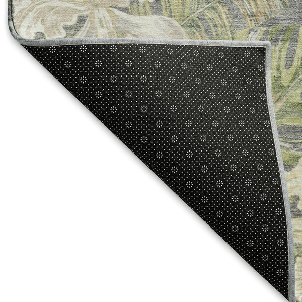 HomeRoots 9' X 12' Floral Area Rug in Gray Green Beige – Washable, UV Protected, Durable & Stylish Design! 697835