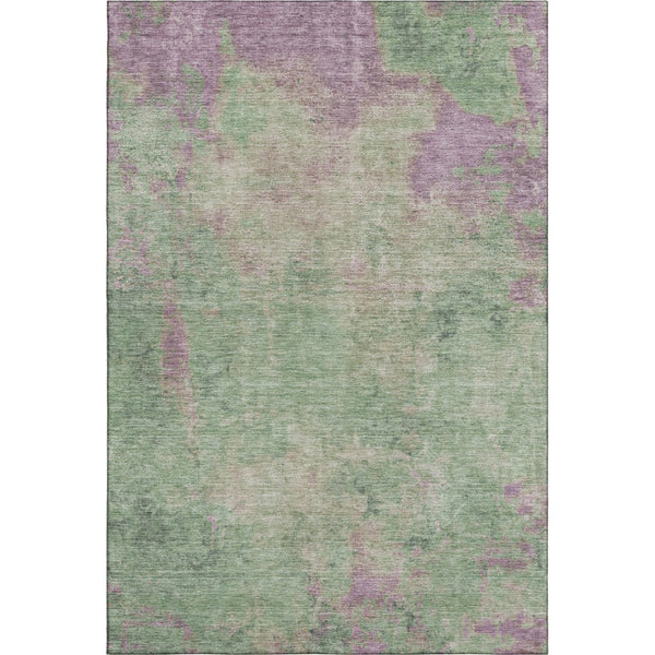 HomeRoots 5' X 8' Artichoke Green & Eggplant Washable Area Rug - Durable, Stylish, UV-Protected & Pet-Friendly 697874