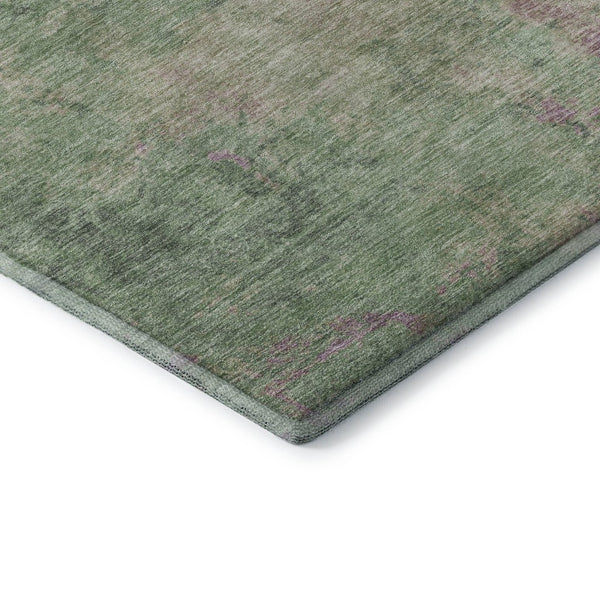 HomeRoots 5' X 8' Artichoke Green & Eggplant Washable Area Rug - Durable, Stylish, UV-Protected & Pet-Friendly 697874