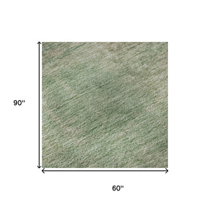 HomeRoots 5' X 8' Artichoke Green & Eggplant Washable Area Rug - Durable, Stylish, UV-Protected & Pet-Friendly 697874