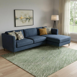 HomeRoots 9' X 12' Artichoke Green & Eggplant Abstract Washable Area Rug - Durable, UV Protected & Stylish 697877