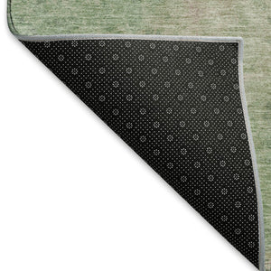 HomeRoots 10' X 14' Abstract Artichoke Green & Eggplant Washable Area Rug with UV Protection for Homes 697878