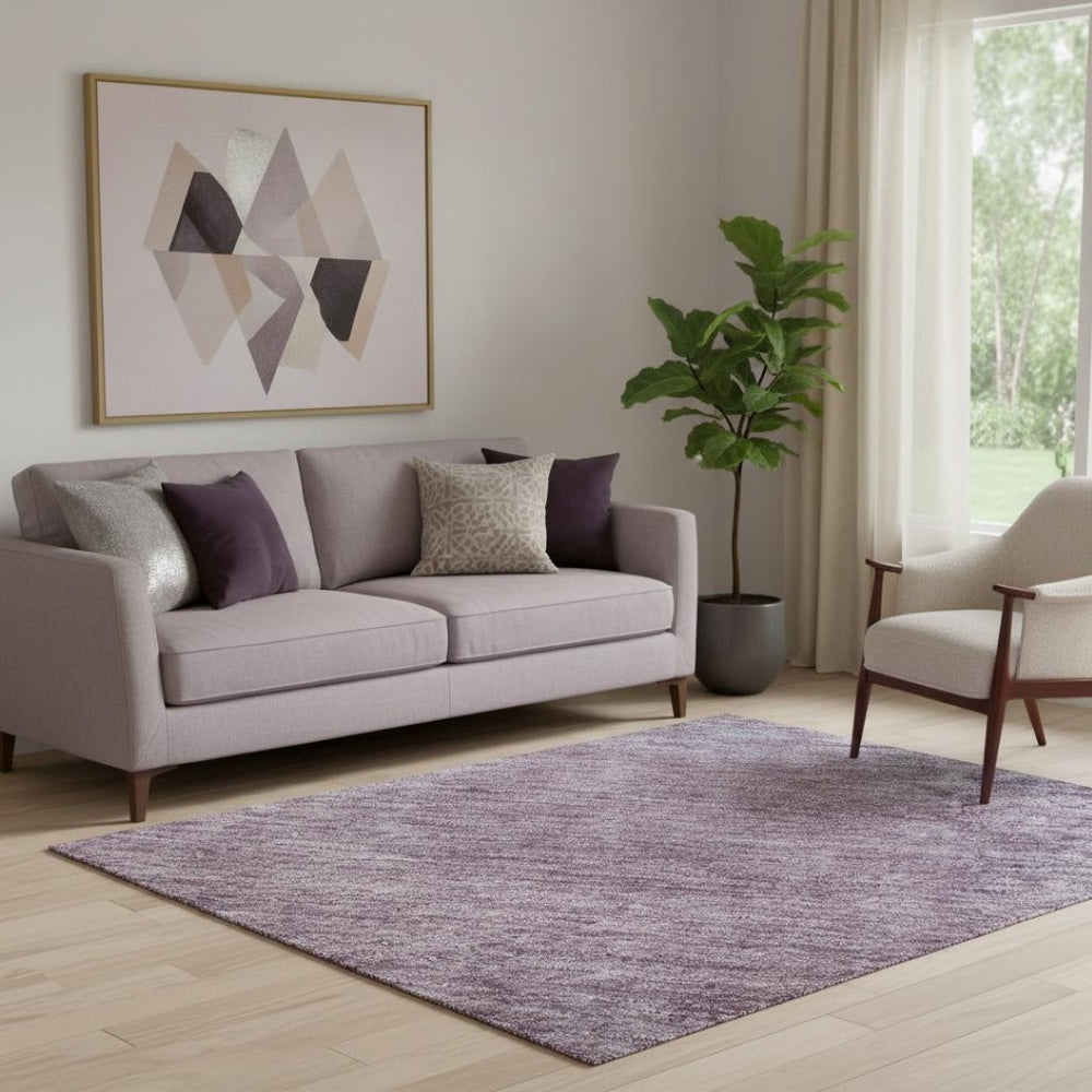 HomeRoots 5' X 8' Abstract Lavender and Teal Area Rug - Washable, UV Protected, Stylish, Durable Design for Homes 697880