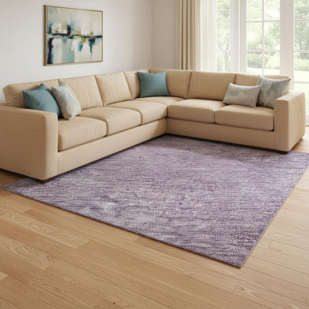 HomeRoots 8' X 10' Stylish Lavender and Teal Abstract Washable Area Rug with UV Protection for High-Traffic Spaces 697882