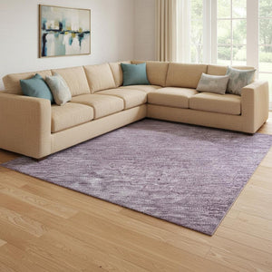 HomeRoots 8' X 10' Stylish Lavender and Teal Abstract Washable Area Rug with UV Protection for High-Traffic Spaces 697882