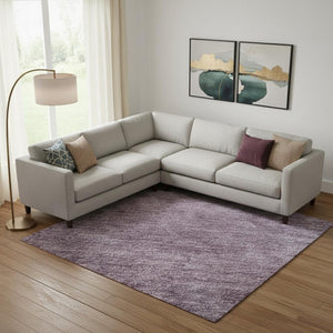 HomeRoots 9' X 12' Abstract Lavender & Teal Washable Area Rug - Durable, UV-Protected, Non-Slip Backing! 697883
