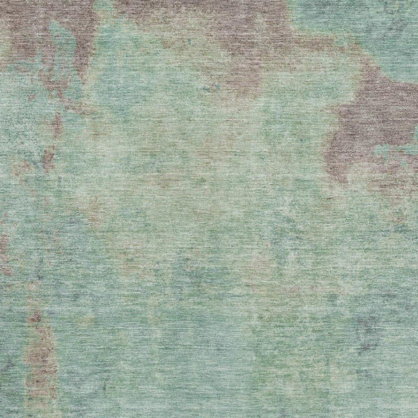 HomeRoots 5' X 8' Abstract Pale Aqua and Taupe Washable Area Rug with UV Protection for Modern Living Spaces 697886