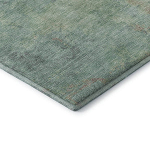 HomeRoots 8' Pale Aqua & Taupe Abstract Round Rug – Durable, Washable, UV-Protected, Family-Friendly Design 697887