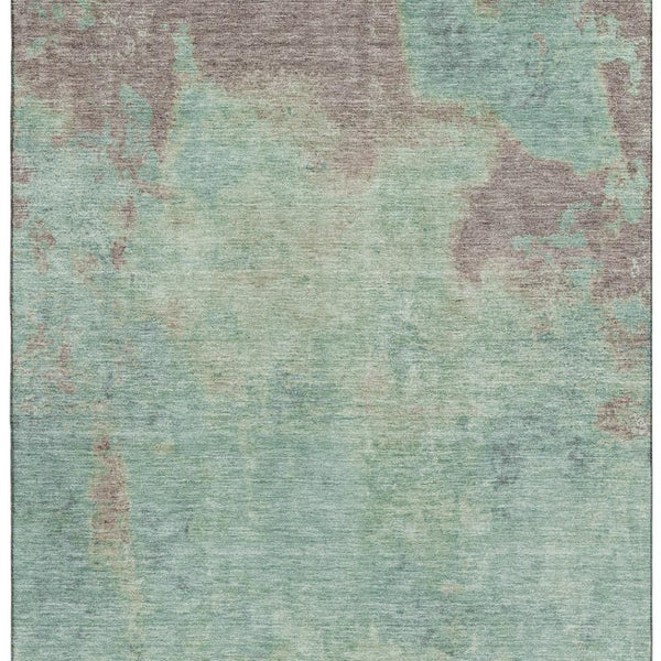 HomeRoots 8' X 10' Pale Aqua & Taupe Abstract Area Rug - Stain Resistant, UV Protected, Modern Design for Home 697888