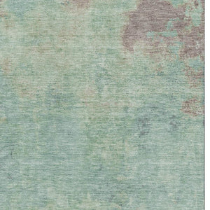 HomeRoots 9' X 12' Pale Aqua & Taupe Abstract Area Rug - Washable, UV Protected, Perfect for Pets & Kids 697889