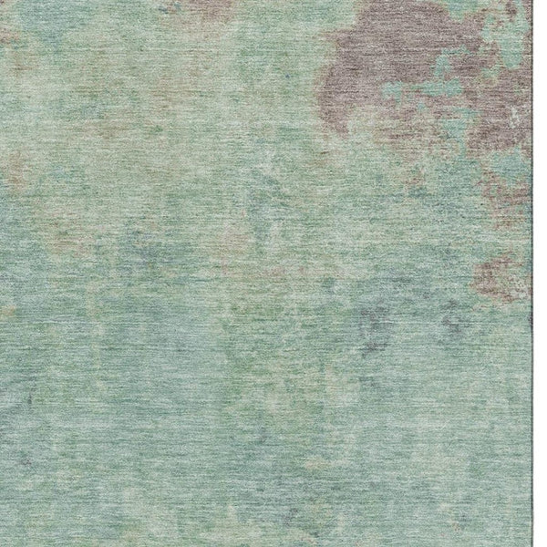 HomeRoots 9' X 12' Pale Aqua & Taupe Abstract Area Rug - Washable, UV Protected, Perfect for Pets & Kids 697889