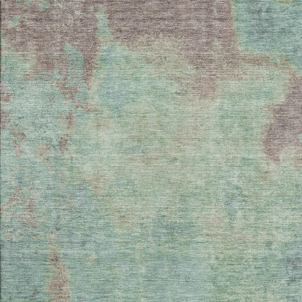 HomeRoots 10' X 14' Pale Aqua & Taupe Abstract Washable Area Rug – Stylish, Durable, UV-Protected for Homes! 697890