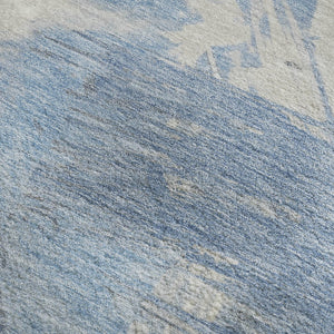 HomeRoots 8' X 10' Stylish Denim Blue Ivory Beige Washable Area Rug – Durable, UV Protected, Stain Resistant! 697894