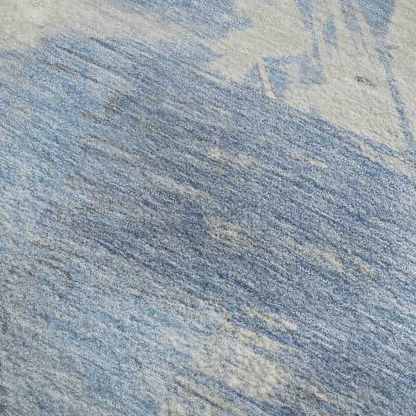 HomeRoots 8' X 10' Stylish Denim Blue Ivory Beige Washable Area Rug – Durable, UV Protected, Stain Resistant! 697894