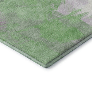 HomeRoots 5' X 8' Washable Area Rug in Green, Lavender & Ivory - Stylish, UV-Protected & Pet-Friendly Design! 697898