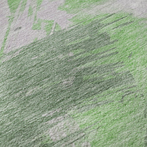HomeRoots 5' X 8' Washable Area Rug in Green, Lavender & Ivory - Stylish, UV-Protected & Pet-Friendly Design! 697898