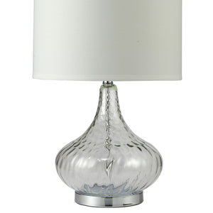 English Elm 24.5" Leann Glass Table Lamp - Clear Glass Column With Chrome Base, Perfect For Modern Décor & Lighting B072116093