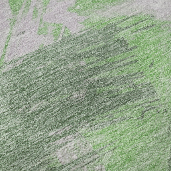 HomeRoots 8' X 10' Abstract Green Lavender Ivory Washable Area Rug with UV Protection for Modern Spaces 697900