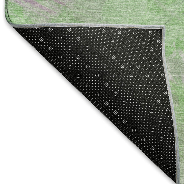 HomeRoots 10' X 14' Abstract Area Rug in Green, Lavender & Ivory - Washable, UV Protected & Stain Resistant! 697902