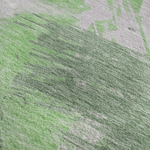 HomeRoots 10' X 14' Abstract Area Rug in Green, Lavender & Ivory - Washable, UV Protected & Stain Resistant! 697902