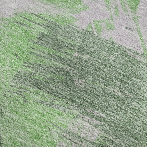 HomeRoots 10' X 14' Abstract Area Rug in Green, Lavender & Ivory - Washable, UV Protected & Stain Resistant! 697902