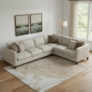 HomeRoots 10' X 14' Rust Gray Ivory Abstract Washable Area Rug - Durable, UV Resistant & Stylish for Any Space! 697914