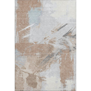 HomeRoots 10' X 14' Rust Gray Ivory Abstract Washable Area Rug - Durable, UV Resistant & Stylish for Any Space! 697914