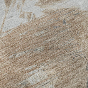 HomeRoots 10' X 14' Rust Gray Ivory Abstract Washable Area Rug - Durable, UV Resistant & Stylish for Any Space! 697914