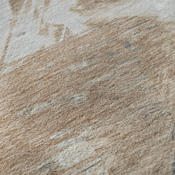 HomeRoots 10' X 14' Rust Gray Ivory Abstract Washable Area Rug - Durable, UV Resistant & Stylish for Any Space! 697914