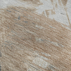 HomeRoots 10' X 14' Rust Gray Ivory Abstract Washable Area Rug - Durable, UV Resistant & Stylish for Any Space! 697914