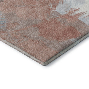 HomeRoots 5' X 8' Abstract Washable Area Rug in Taupe, Blue & Ivory – UV Protected, Stain Resistant & Stylish 697928