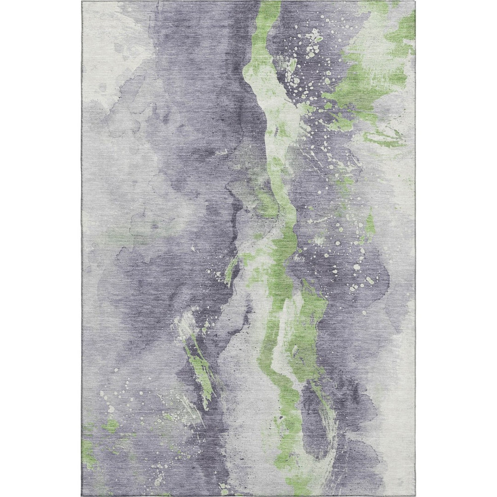 HomeRoots 8' X 10' Stylish Lavender Green and Ivory Washable Abstract Area Rug with UV Protection & Durability 697948