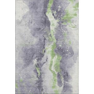 HomeRoots 10' X 14' Modern Abstract Lavender Green & Ivory Washable Area Rug with UV Protection for Homes 697950