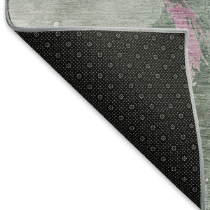 HomeRoots 5' X 8' Abstract Area Rug in Sage, Mauve & Ivory - Stylish, Washable, Stain-Resistant & UV Protected! 697952