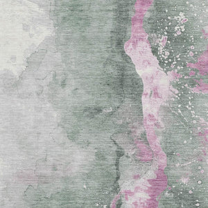 HomeRoots 5' X 8' Abstract Area Rug in Sage, Mauve & Ivory - Stylish, Washable, Stain-Resistant & UV Protected! 697952