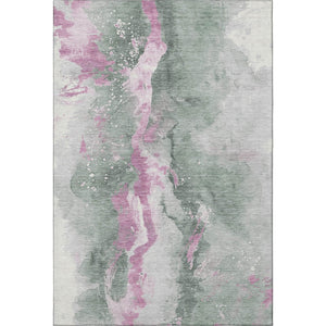 HomeRoots 9' X 12' Abstract Sage Mauve Ivory Area Rug - Stain-Resistant, Washable, UV Protected & Non-Slip! 697955