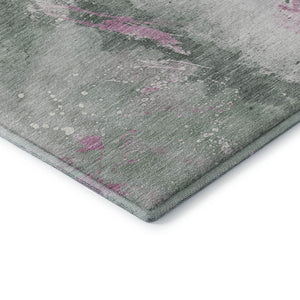 HomeRoots 10' X 14' Sage Mauve Ivory Abstract Area Rug - Durable, Washable, UV Protected for Stylish Living Spaces 697956