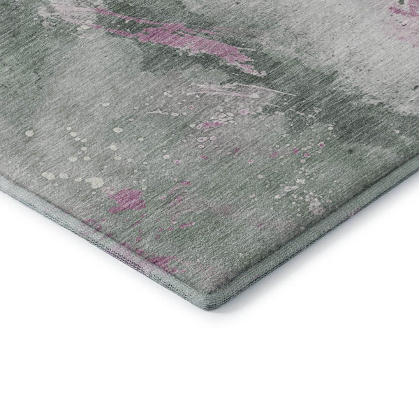HomeRoots 10' X 14' Sage Mauve Ivory Abstract Area Rug - Durable, Washable, UV Protected for Stylish Living Spaces 697956