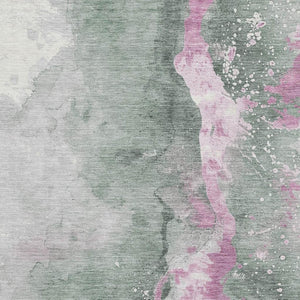 HomeRoots 10' X 14' Sage Mauve Ivory Abstract Area Rug - Durable, Washable, UV Protected for Stylish Living Spaces 697956